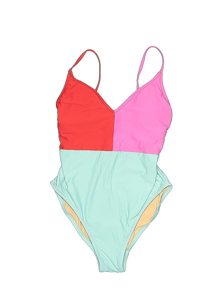 J. Crew One Piece Swimsuit: Green Solid Swimwear - Size 2 | ThredUp