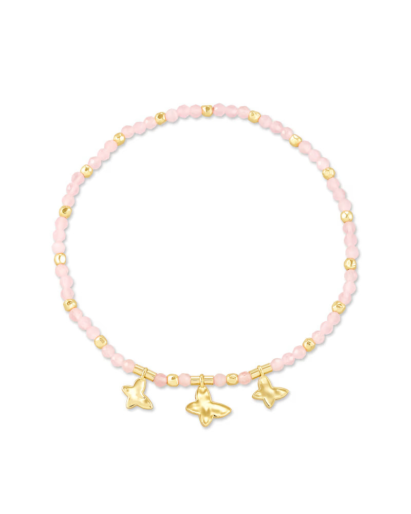 Lillia Butterfly Gold Stretch Bracelet in Pink Cat's Eye | Kendra Scott | Kendra Scott