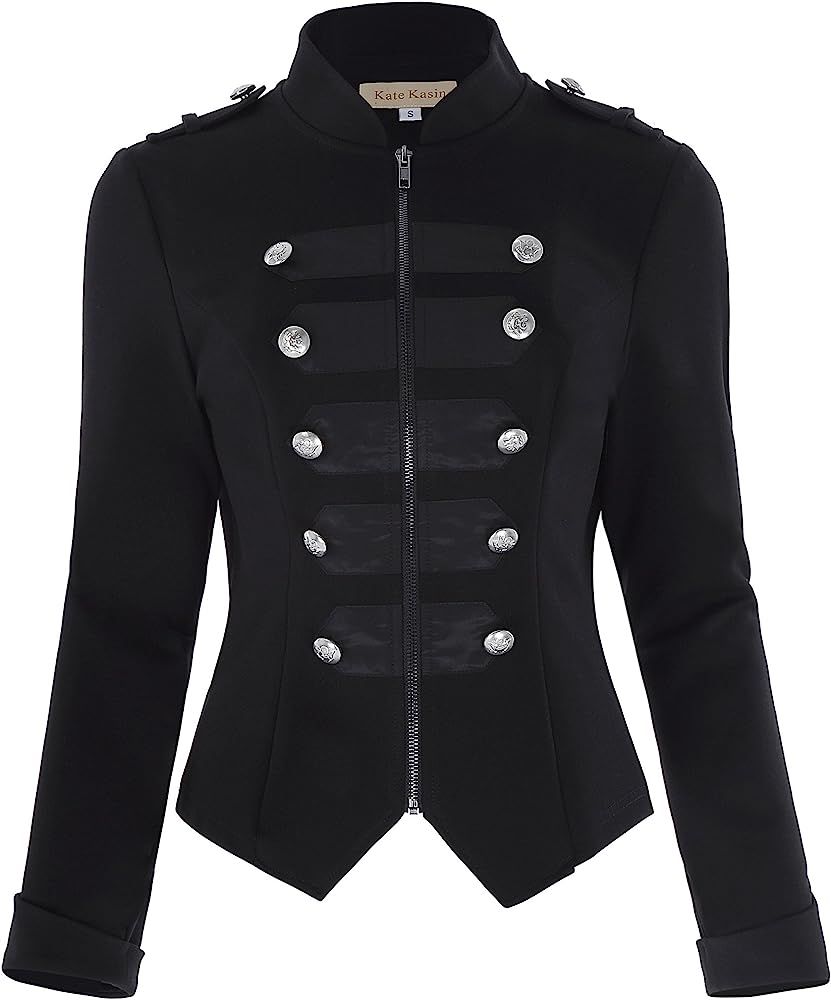 Women's Steampunk Military Blazer Coat Tops Long Sleeve Victorian Jacket Black Size S at Amazon W... | Amazon (US)