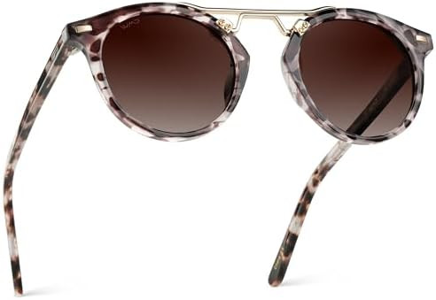 WearMe Pro - Women's Polarized, Round Retro, Double-Bridge Vintage Sunglasses | Amazon (US)