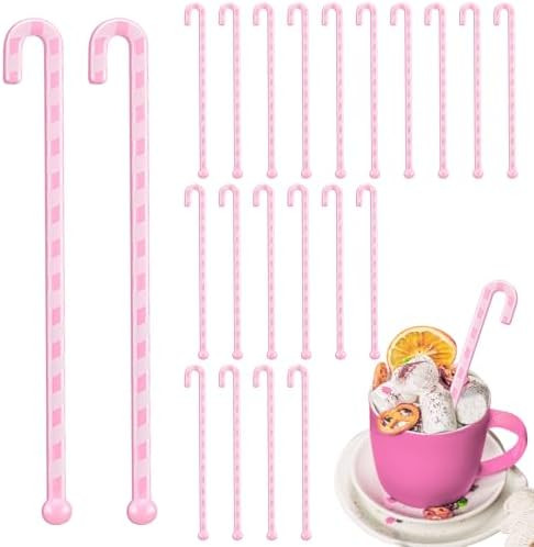 30 Pcs Christmas Coffee Stirrers Candy Cane Swizzle Sticks Coffee Bar Decoration Hot Cocoa Plasti... | Amazon (US)