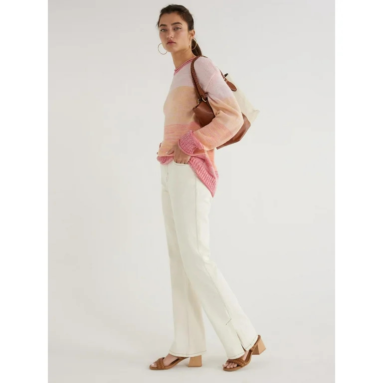 Time and Tru Women's Roll Neck Pullover Sweater, Midweight, Sizes XS-XXXL - Walmart.com | Walmart (US)