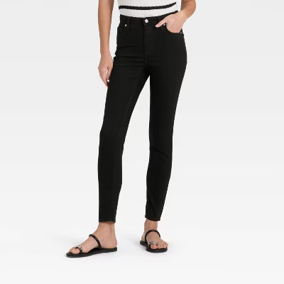 Women's High-Rise Skinny Jeans - Universal Thread™ Black Wash 10 | Target