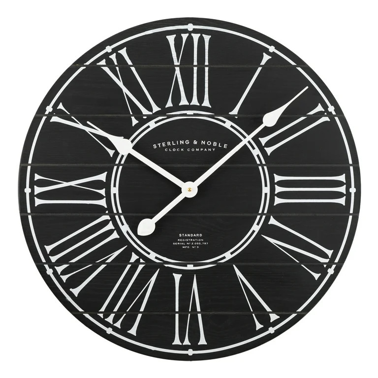 Better Homes & Gardens 20" Black Analog Round Modern Farmhouse Wall Clock, 59221 - Walmart.com | Walmart (US)