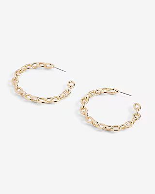 Interlocking Chain Hoop Earrings | Express