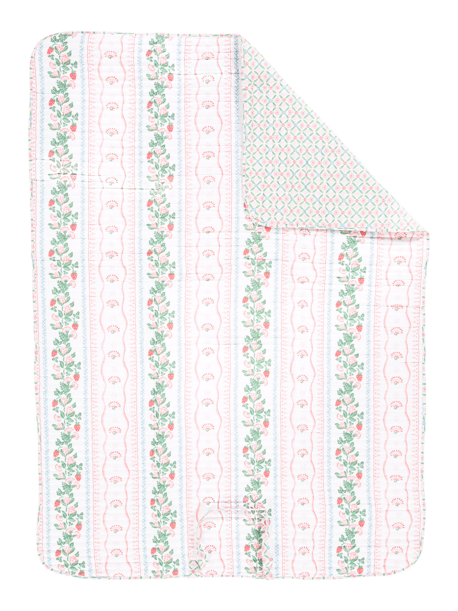 Strawberry Floral Striped Outdoor Reversible Picnic Blanket | Home | Marshalls | Marshalls