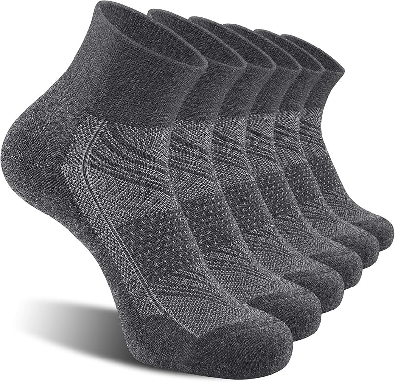 CelerSport 6 Pack Men's Ankle Socks with Cushion, Sport Athletic Running Socks | Amazon (US)