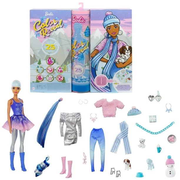 Barbie Color Reveal Advent Calendar With 25 Surprises Including 1 Doll & 1 Pet - Walmart.com | Walmart (US)