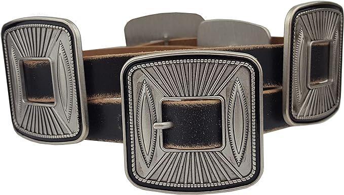 Western Square Concho Style Belt w. matching buckle and conchos | Amazon (US)