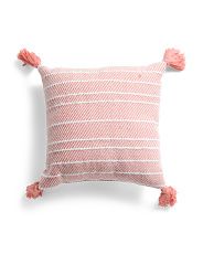 18x18 Indoor Outdoor Embroidered Stripe Pillow | TJ Maxx