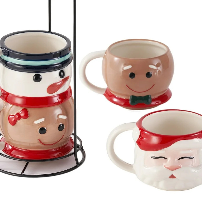 Holiday Time Ceramics Holiday Icons 13 Oz 4 Piece Mug Set | Walmart (US)