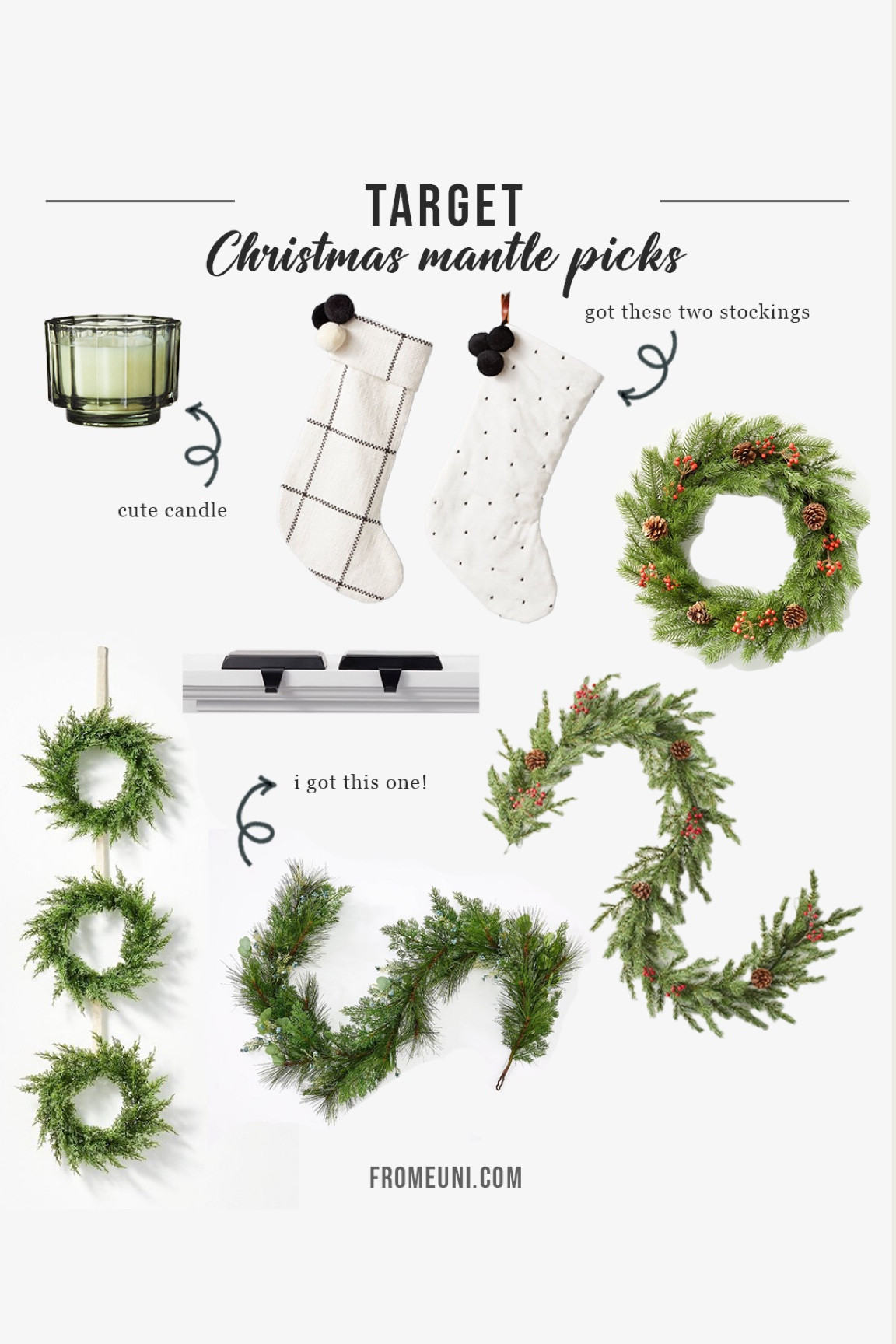 Christmas mantle decor // christmas picks // target run // xmas greenary // stocking and holder // garland neutral // neutral christmas decor // minimal decoration

#LTKSeasonal #LTKunder50 #LTKHoliday