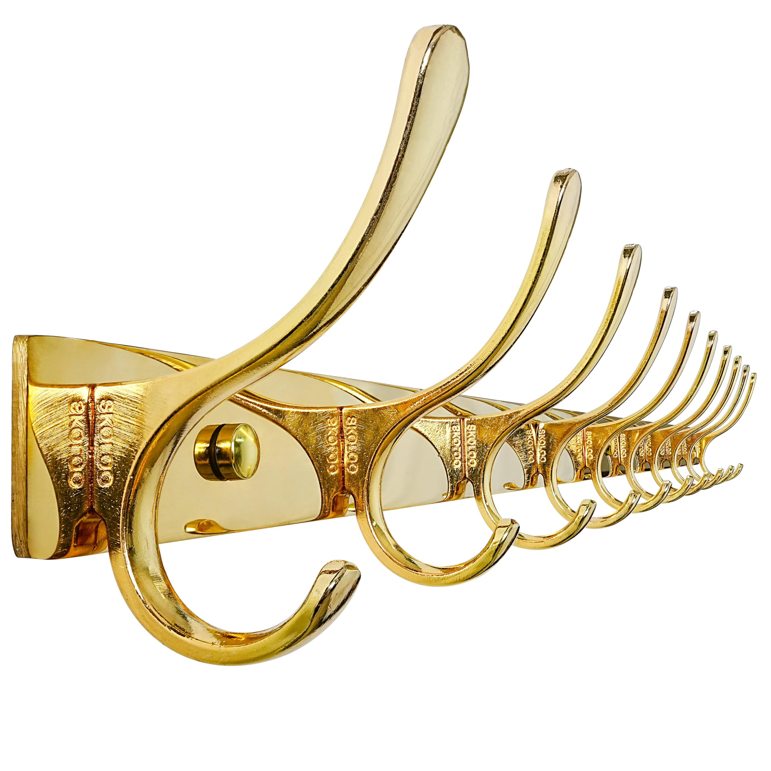 SKOLOO Wall Mounted Coat Rack - 10 Hooks, Heavy Duty, Stainless Steel, Metal Wall Hangers, Sturdy... | Amazon (US)