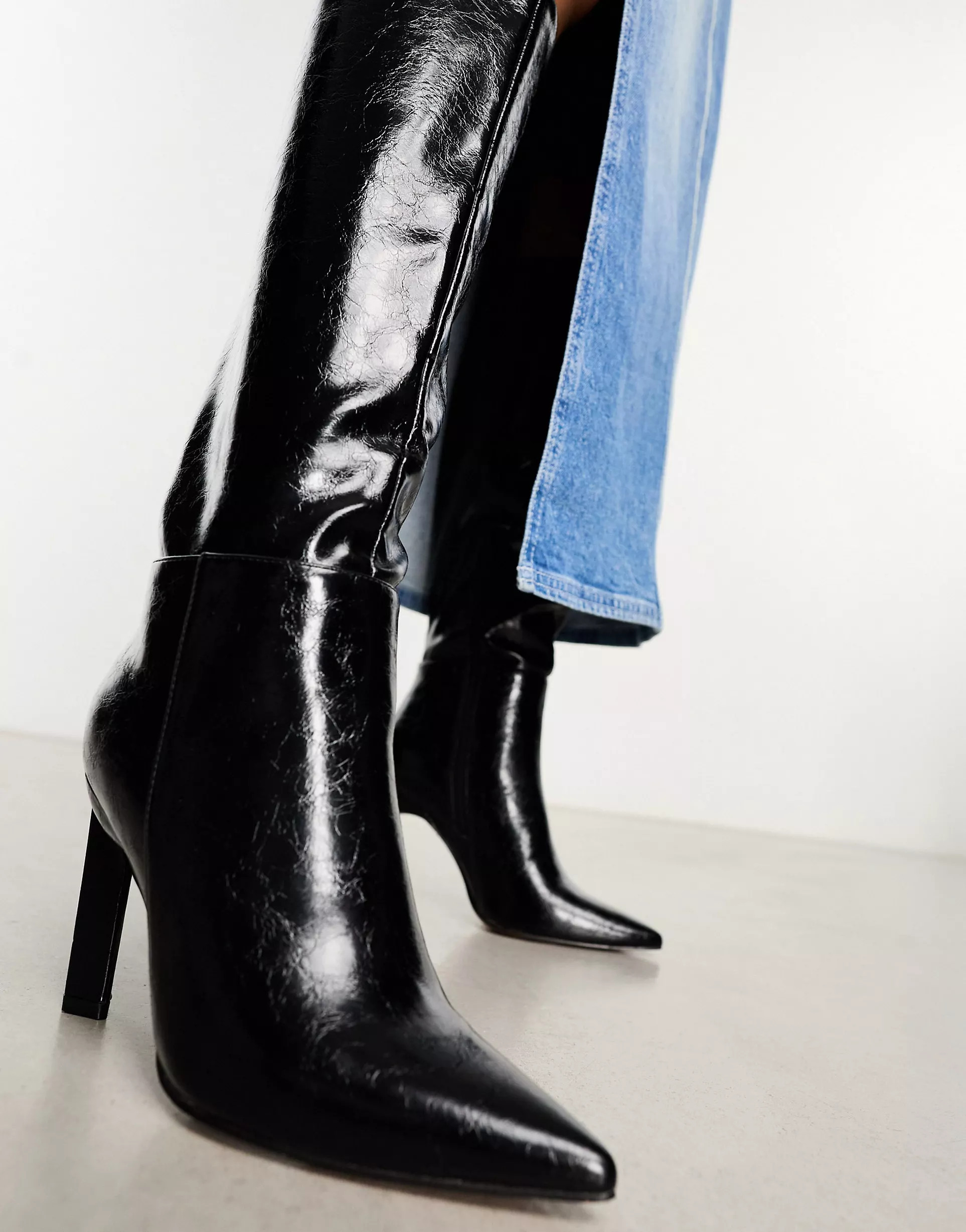 ASOS DESIGN Cancun knee high boots in black | ASOS (Global)