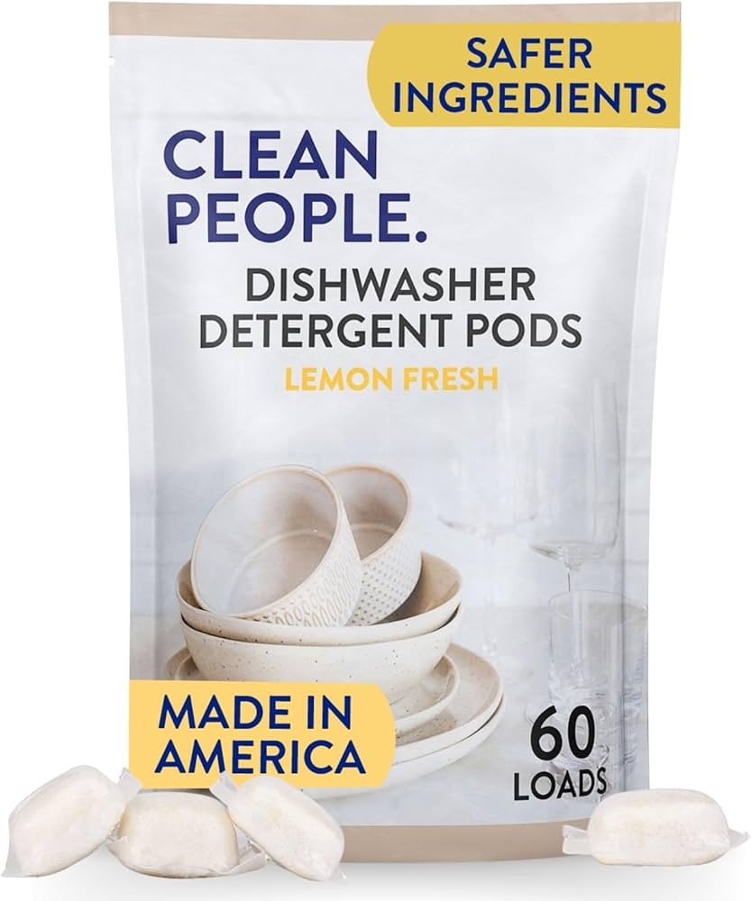 The Clean People Dishwasher Pods - Cuts Grease & Rinses Sparkling Clean - Residue-Free - Phosphat... | Amazon (US)