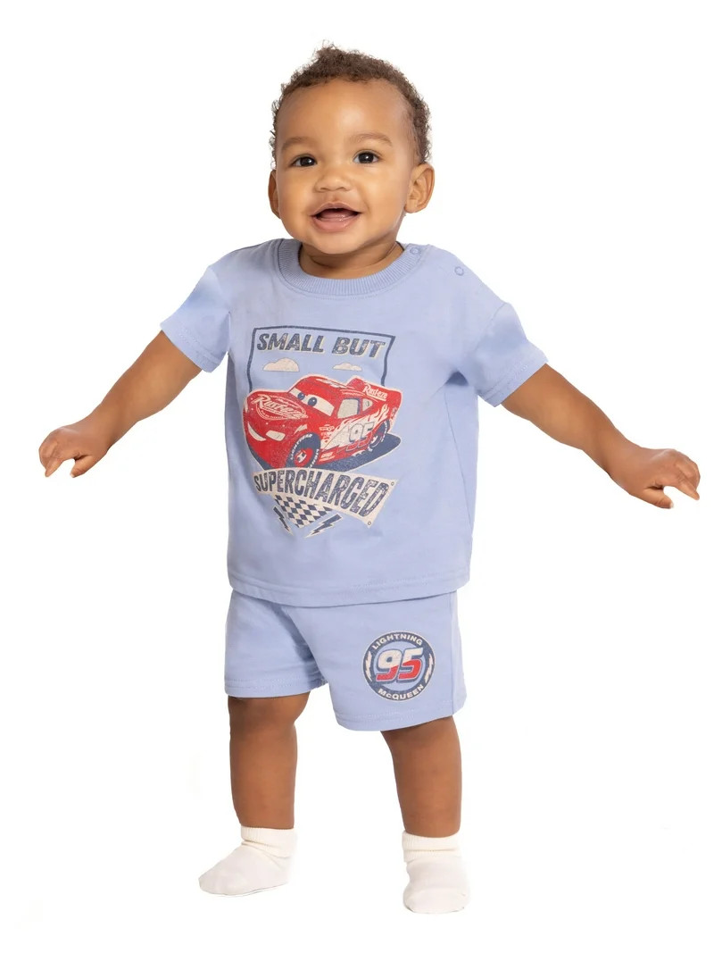 Pixar Cars Baby Boys' Short Sleeve Graphic Tee and Shorts Set, 2-Piece, Sizes 0/3M-24M | Walmart (US)