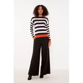 Calça Linho Pantalona Casual - Preto PRETO | OffPremium (BR)