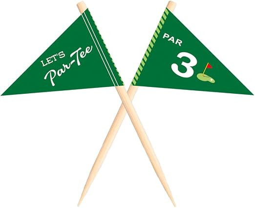 Golf Themed Toothpick Flags, 20 PCS Par 3 Let's Par-Tee Birthday Cocktail Picks Mini Stick Cupcak... | Amazon (US)