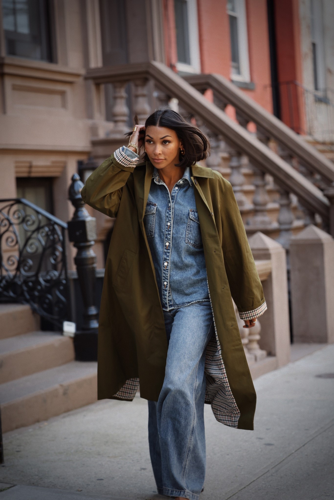 Fall jacket and denim outfit with flats 

#LTKOver40 #LTKStyleTip #LTKSeasonal