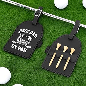 ICoDeesse Dad Golf Bag Tag with 3 Tees Set Best Dad by Par Golf Tees Holder Dad Birthday Gift fro... | Amazon (US)