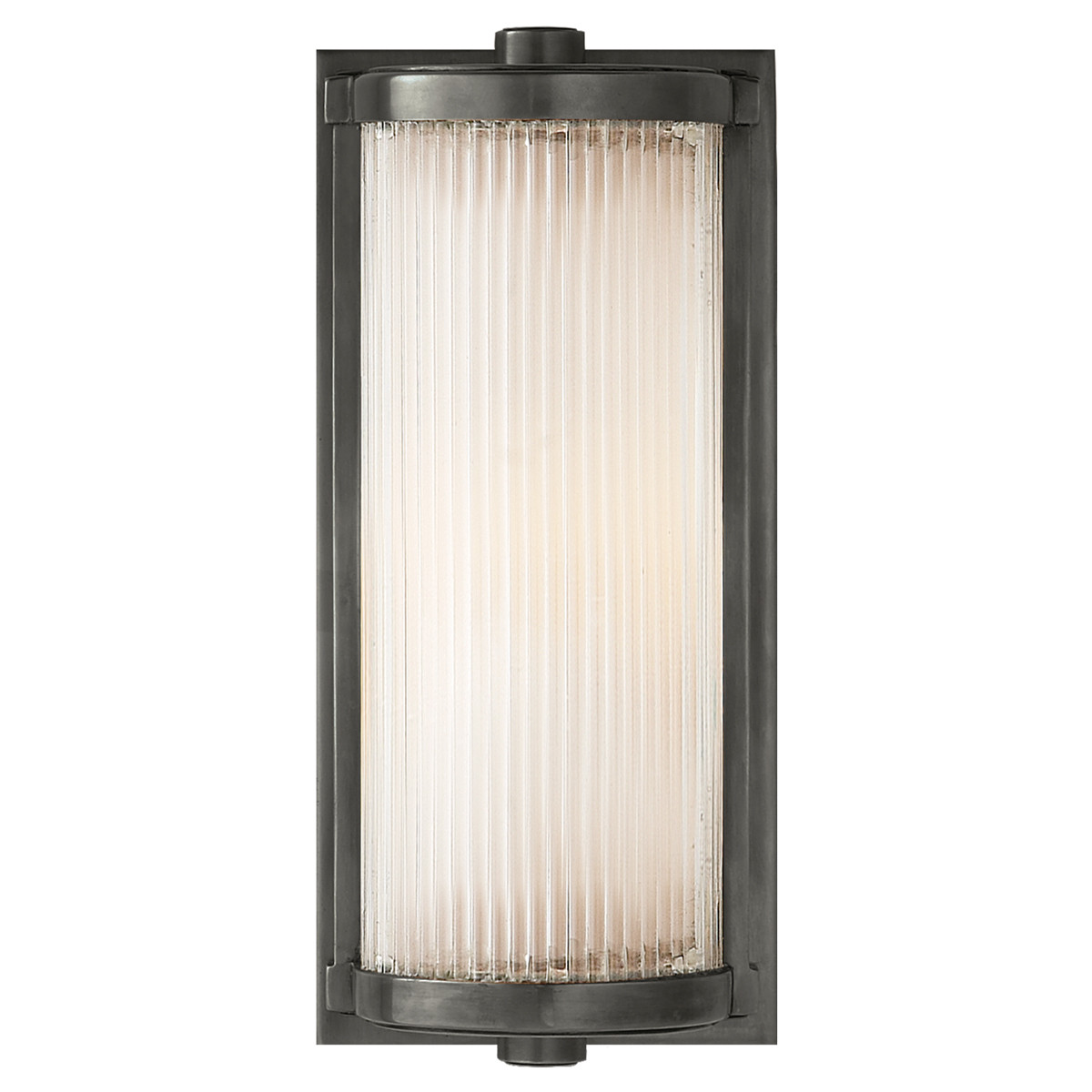 Visual Comfort Dresser Modern Bronze Metal Frosted Glass Sconce - Short | Kathy Kuo Home