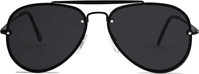 SOJOS Men's Women's Aviator Sunglasses, Rimless Metal Frame TRENDALERT SJ1105 | Amazon (US)