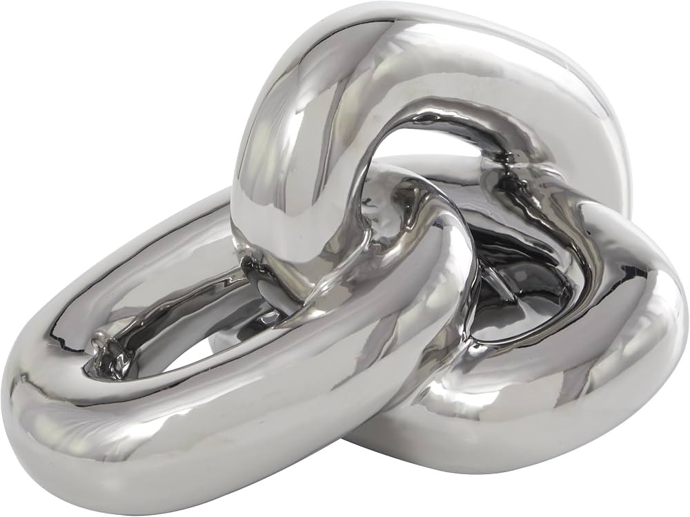 Deco 79 Ceramic Chain Decorative Sculpture 3 Link Home Decor Statue, Accent Figurine 11" x 7" x 6... | Amazon (US)