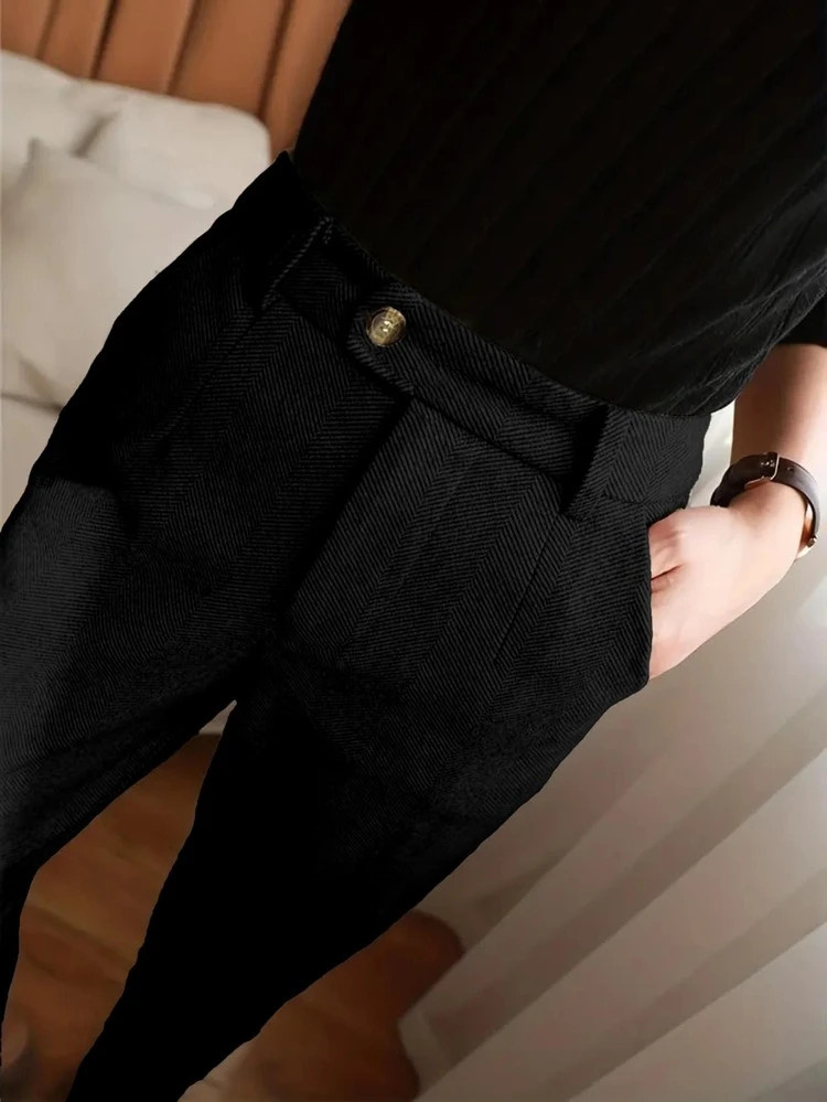Wool Blend French Design Niche Straight-Leg Suit Pants, High-Waisted, Elegant, Autumn/Winter




... | SHEIN