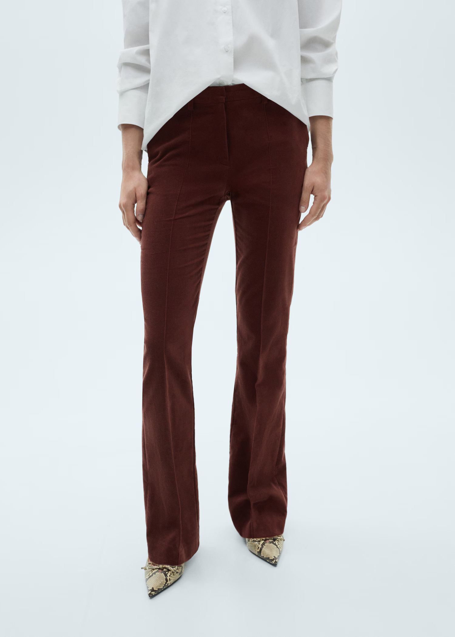 Straight velvet pants - Women | MANGO USA | Mango (US/MX/AU)