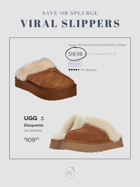 Save or splurge!!! Identical Ugg slippers at Walmart for under $20! 

#LTKfindsunder50 #LTKsalealert #LTKshoecrush
