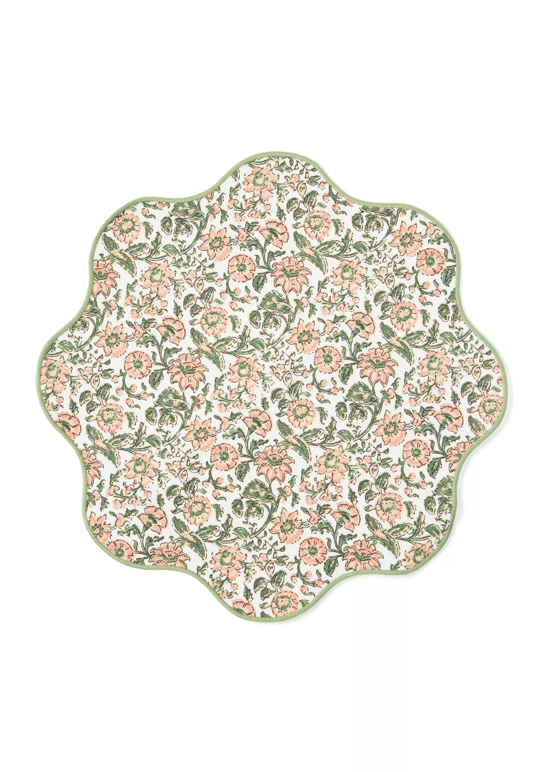 Reversible Floral Printed Scalloped Placemat | Belk