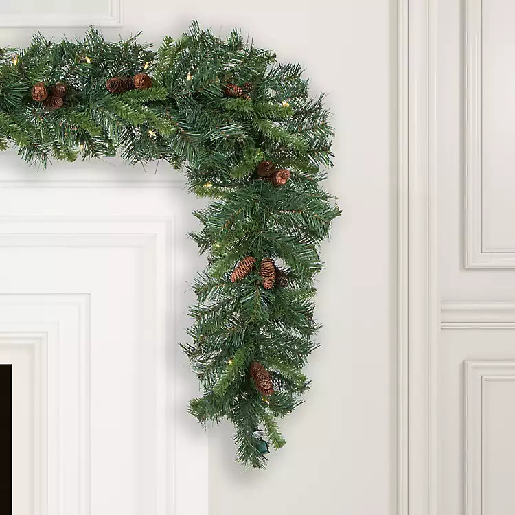 Cheyenne Pinecone Warm White LED Lit Garland | Kirkland's Home