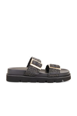 RAYE Clifton Sandal in Black Raffia from Revolve.com | Revolve Clothing (Global)