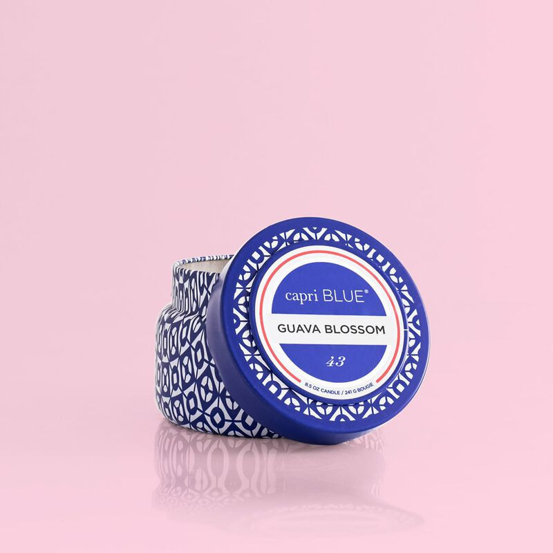 Guava Blossom Printed Travel Tin Candle 8.5 oz | Capri Blue | Capri-Blue