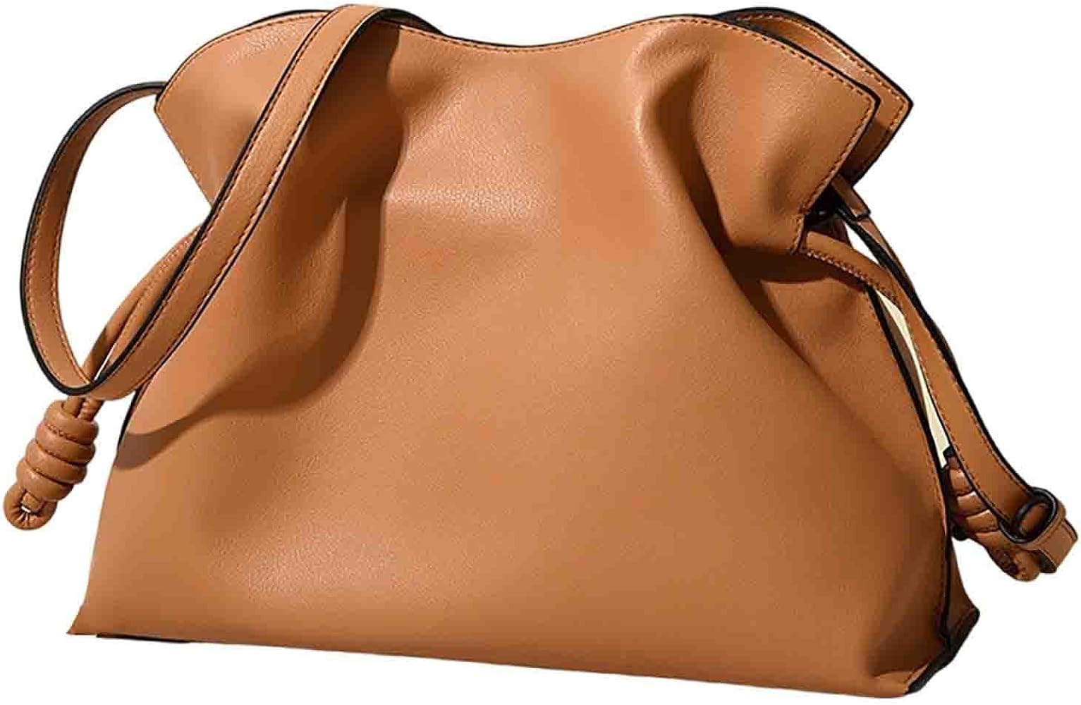 BXCNCKD Women's versatile crossbody cloud drawstring pleated bucket bag with fashionable PU leath... | Amazon (US)