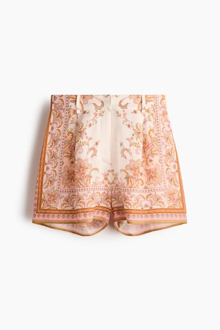 H & M - Printed Lyocell Shorts - Beige | H&M (US + CA)