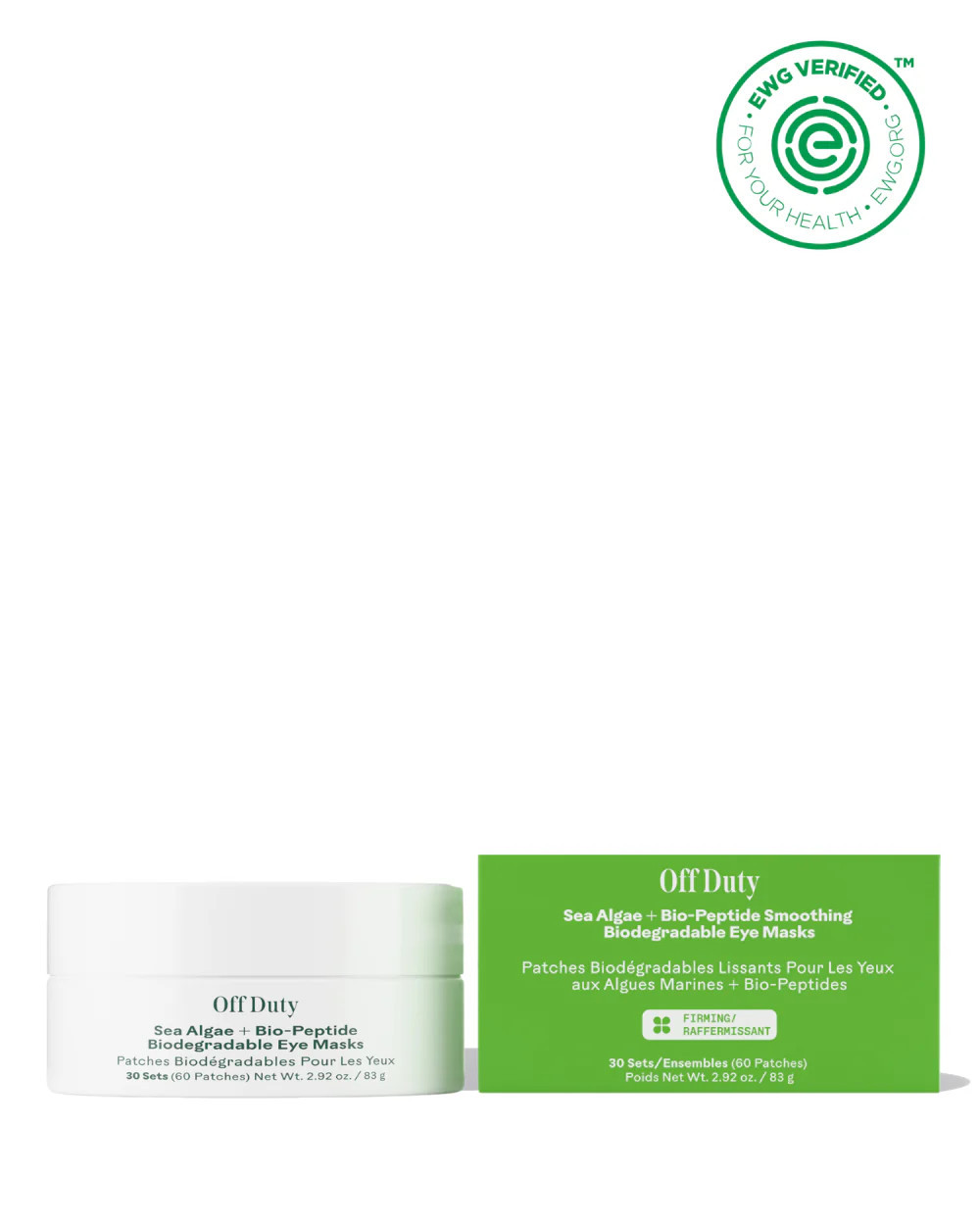 Off Duty™ Sea Algae + Bio-Peptide Smoothing Biodegradable Eye Masks | Three Ships Beauty