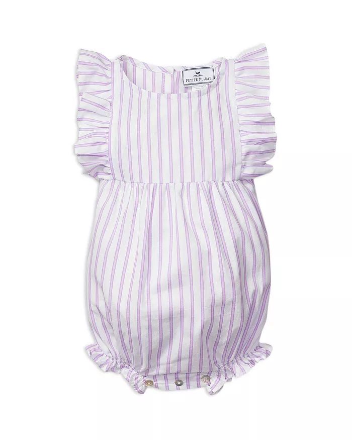 Girls' Lavender French Ticking Ruffled Romper - Baby | Bloomingdale's (US)