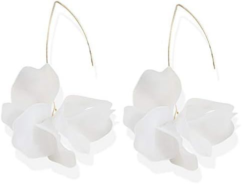 Summer Rose Boho Resin Petal Drop Earrings for Women Flower Earrings Flower Hoop Drop Earrings Ac... | Amazon (US)