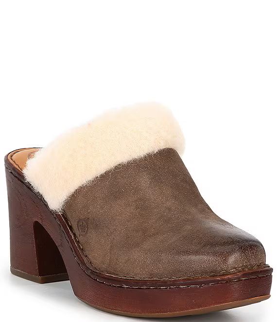 Hope Distressed Suede Shearling Clogs | Dillard's