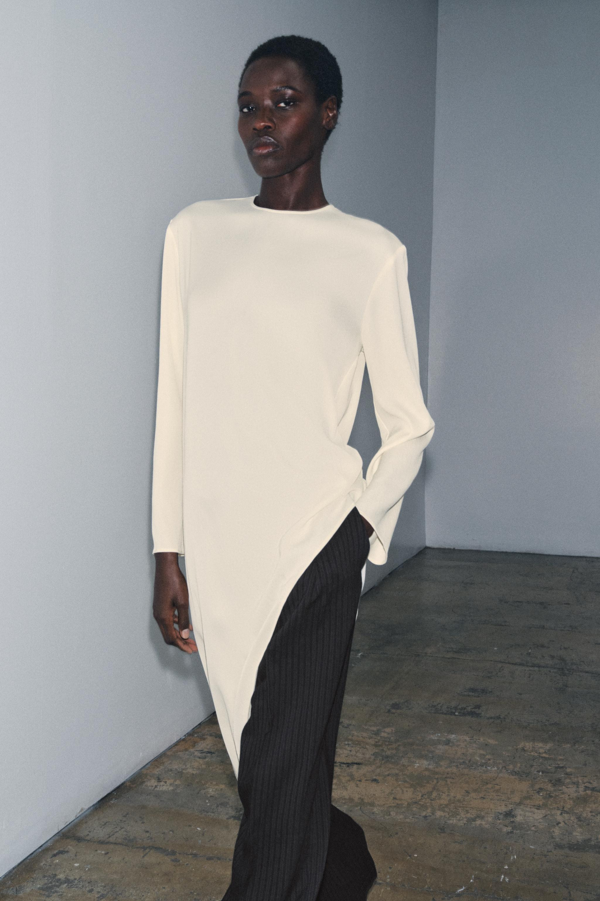 ZW COLLECTION ASYMMETRIC FLOWING BLOUSE | Zara UK