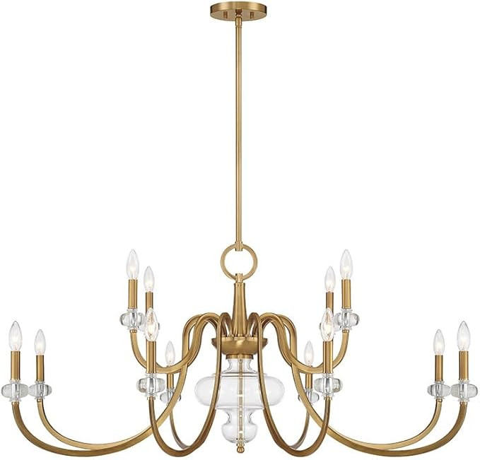 Savoy House 1-5803-12-322 Bergdorf 12-Light Chandelier in Warm Brass (50'' W x 22'' H) | Amazon (US)