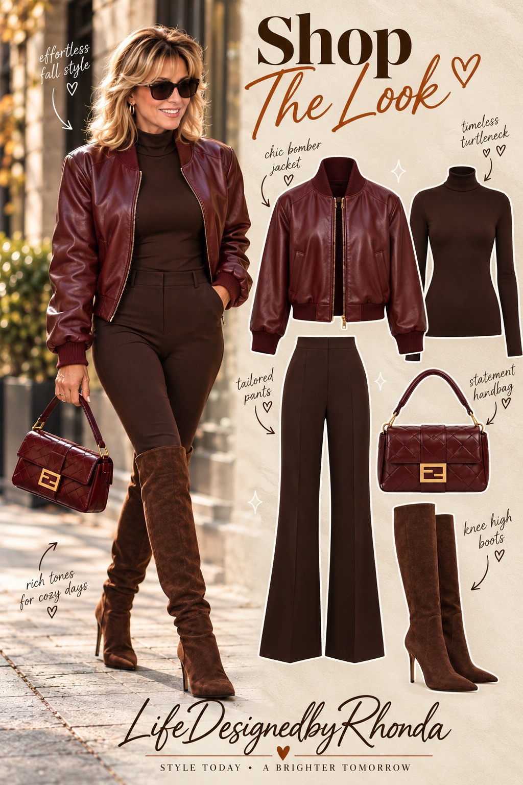 Effortless fall style — chic burgundy bomber jacket + timeless chocolate turtleneck, rich tones for cozy days. 

 #LTKootd #LTKU #LTKSaleAlert