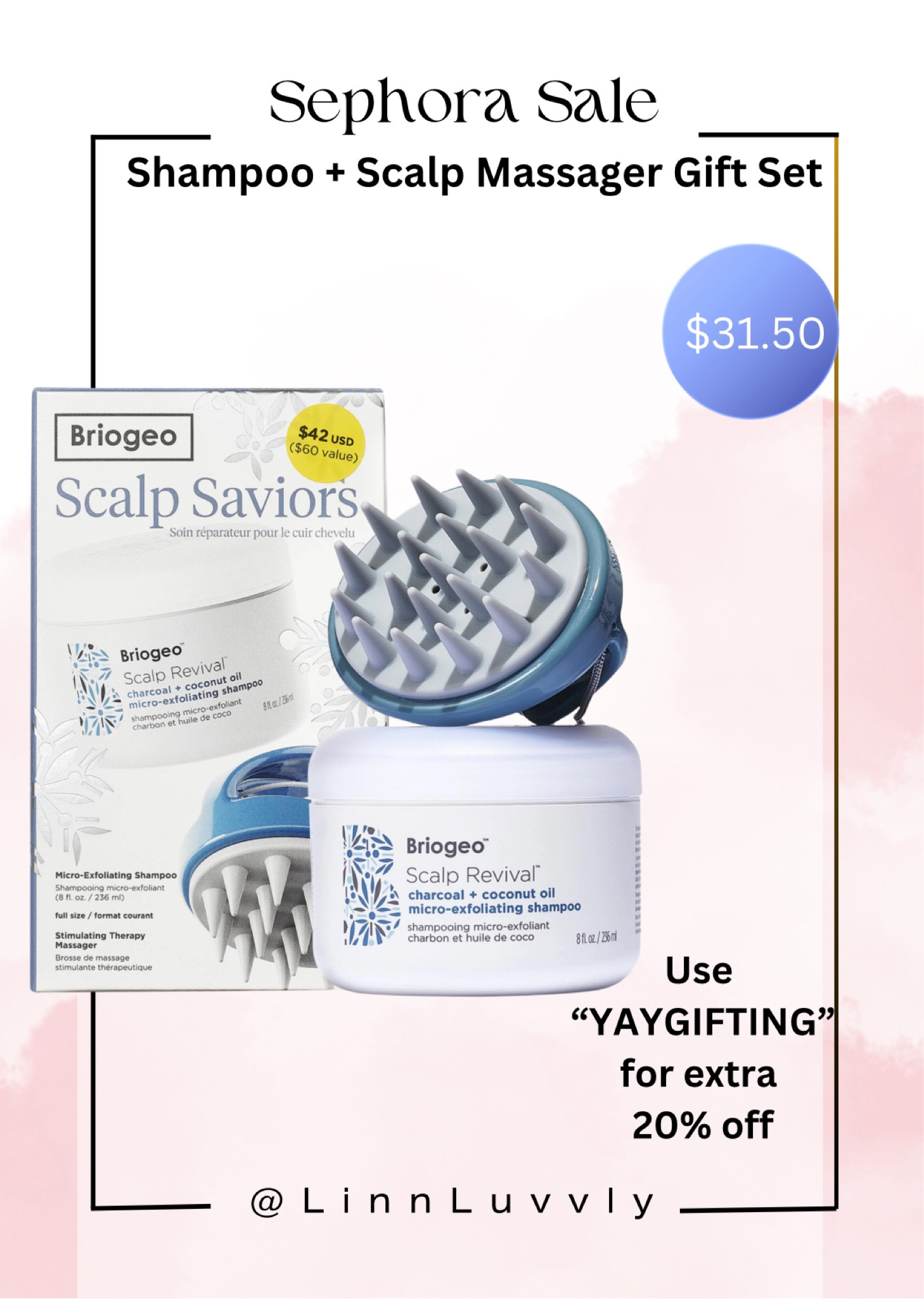 Shampoo + Scalp Massager Gift Set

Use “YAYGIFTING” for extra 20% off through Dec 10th

Sephora sale , scalp massager , shampoo 

#LTKfindsunder100 #LTKfindsunder50 #LTKbeauty