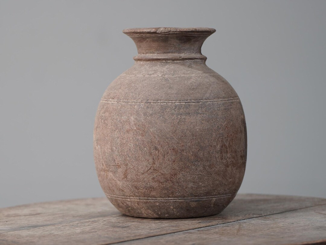 Old Wooden Vase, Jug, Round Vase, Wooden Vessel, Ball Vase, Wood, India, Himachal, Vintage, Antiq... | Etsy (US)