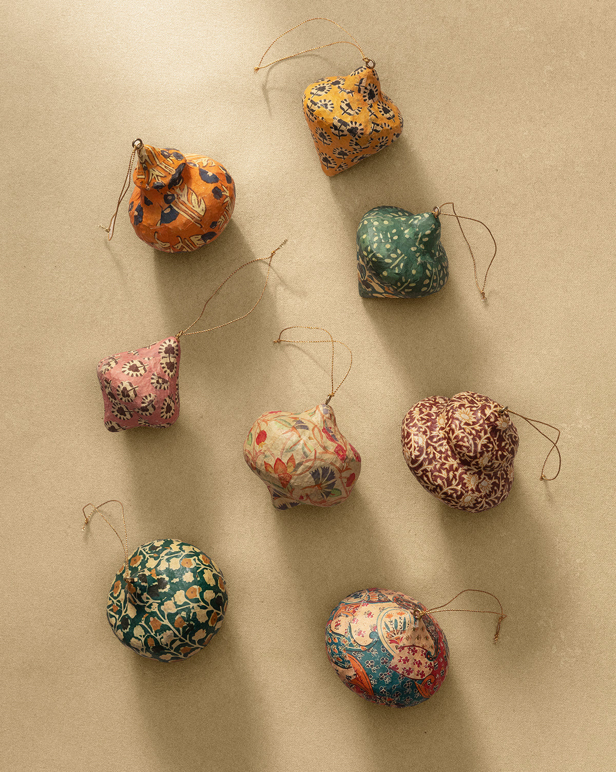 Paper Mache Block Printed Ornament (Set of 8) | McGee & Co. (US)