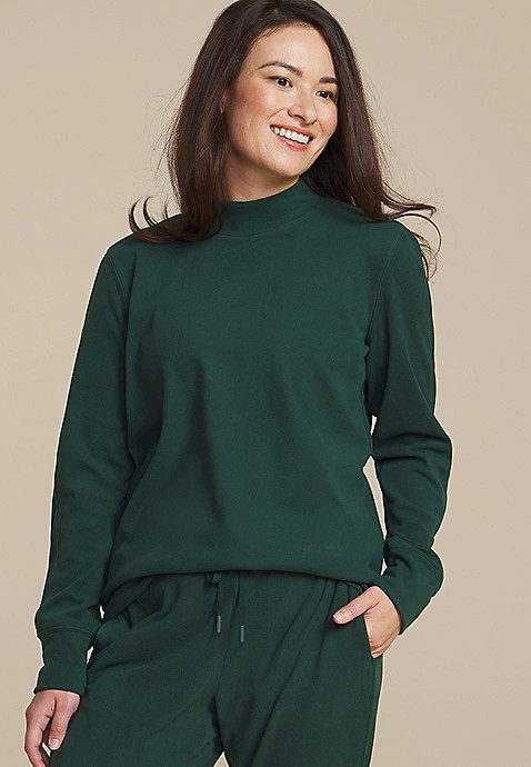Dream Fleece Mock Neck Sweatshirt | Maurices