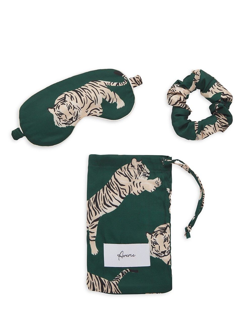 Averie Sleep Safari Starry Nights Zola Tiger Print Scrunchie and Mask Set | Saks Fifth Avenue