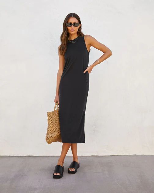 Cammie Side Slit Maxi Dress - Black | VICI Collection