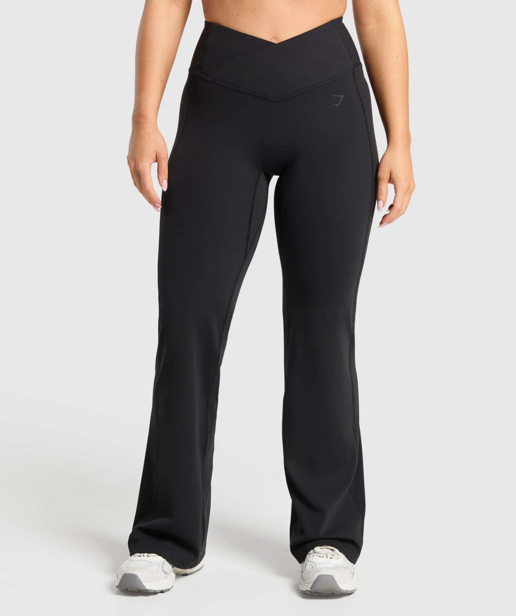 Gymshark Crossover Flared Leggings - Black | Gymshark UK